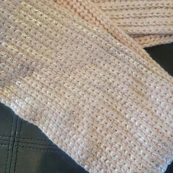 Tucker + Tate Girl's Pink Metallic Silver Acrylic Infinity Scarf - Picture 3 of 6